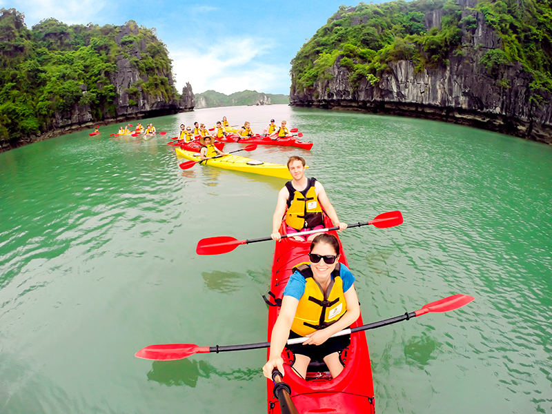 Kayaking in Halong Bay